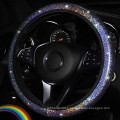 Diamond leather steering wheel cover